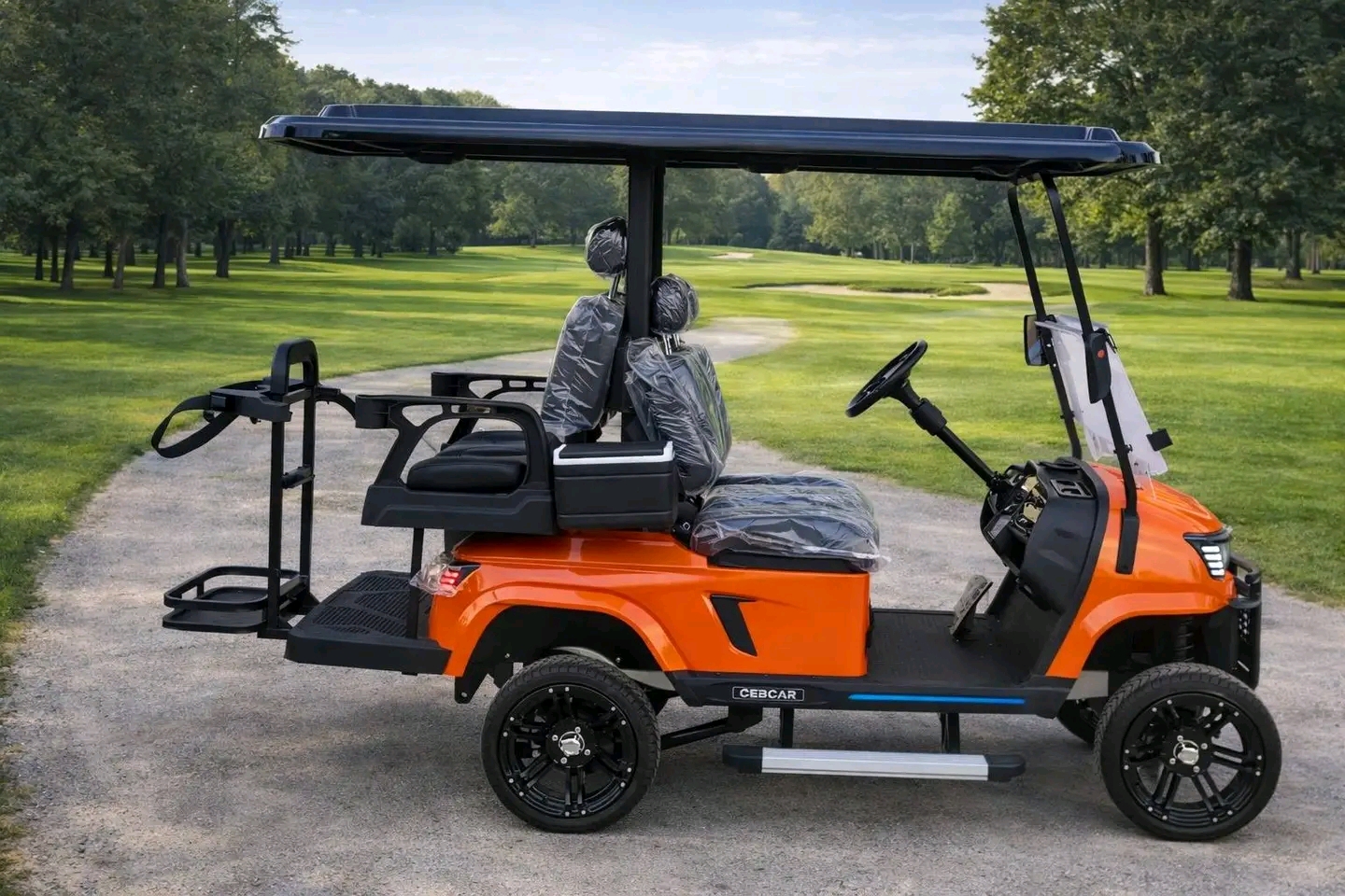 CEBCAR MODEL C2Y ELECTRIC GOLF CART,5KW AC Motor,GoSolar Heavy-Duty 51.2V 105Ah Lithium Battery