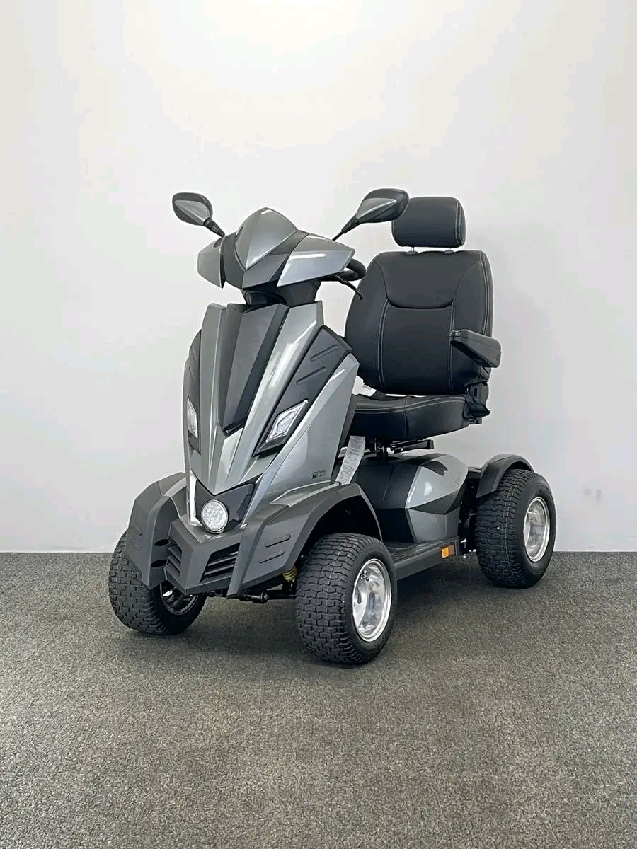 CareCo Adventurer X8 (2024) The Adventurer X8 is our al-terrain mobility scooter. More power means more potential, and this scooter is fully equipped for your next adventure with a 100Ah battery