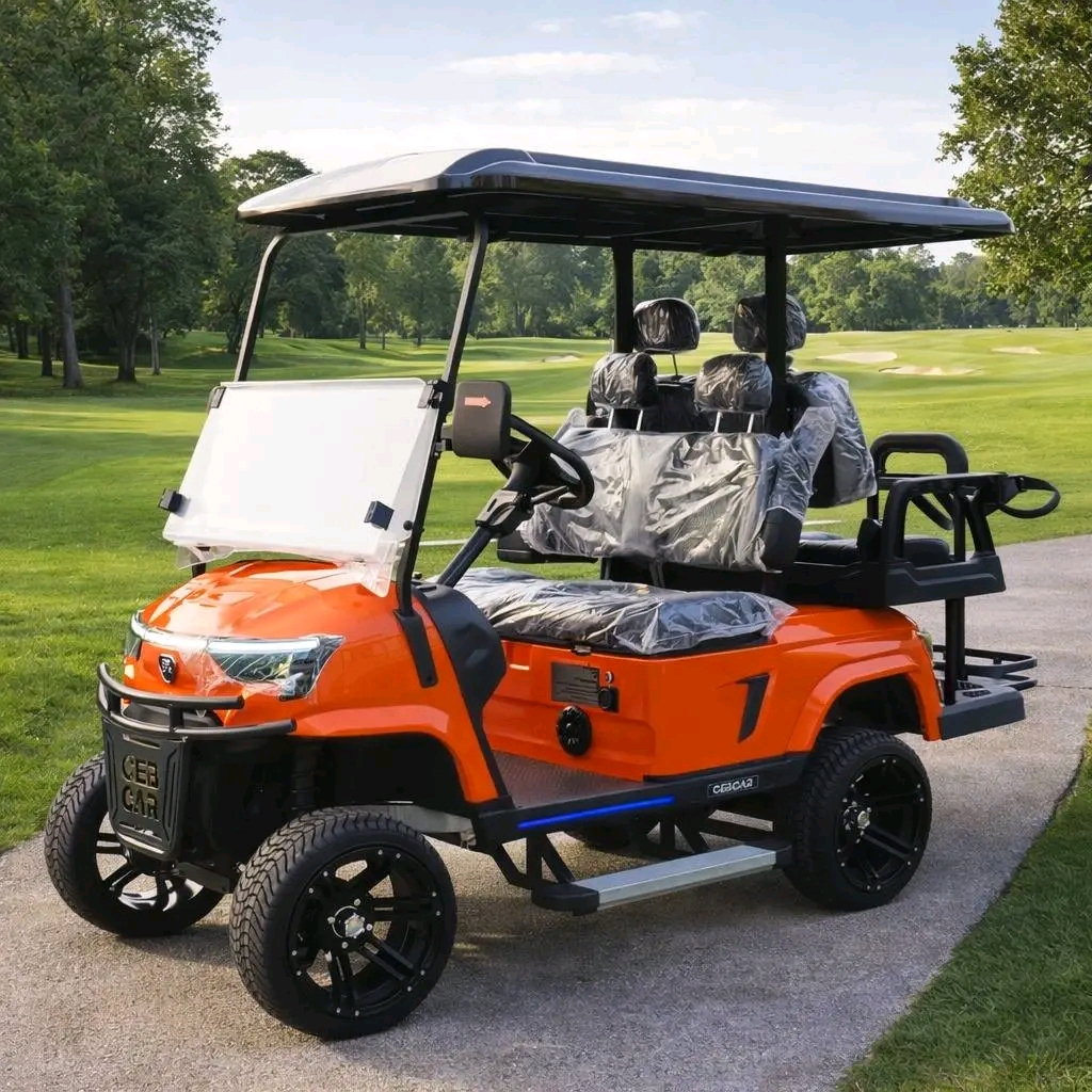 CEBCAR MODEL C2Y ELECTRIC GOLF CART,5KW AC Motor,GoSolar Heavy-Duty 51.2V 105Ah Lithium Battery