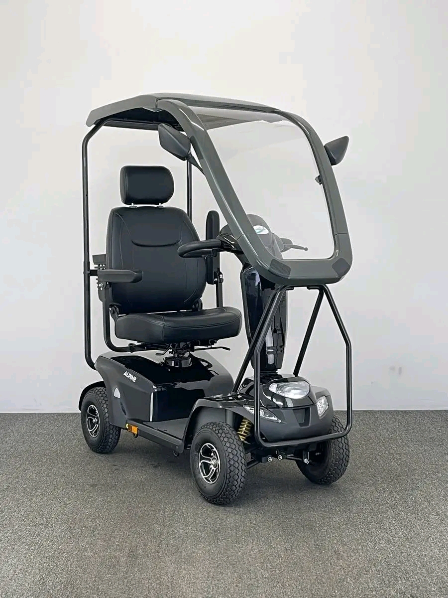 One Rehab Alpine With Canopy (2023) The One Rehab Alpine is a nimble mobility scooter The compact size of the Alpine makes it ideal for use around towns, shops and tight spaces.