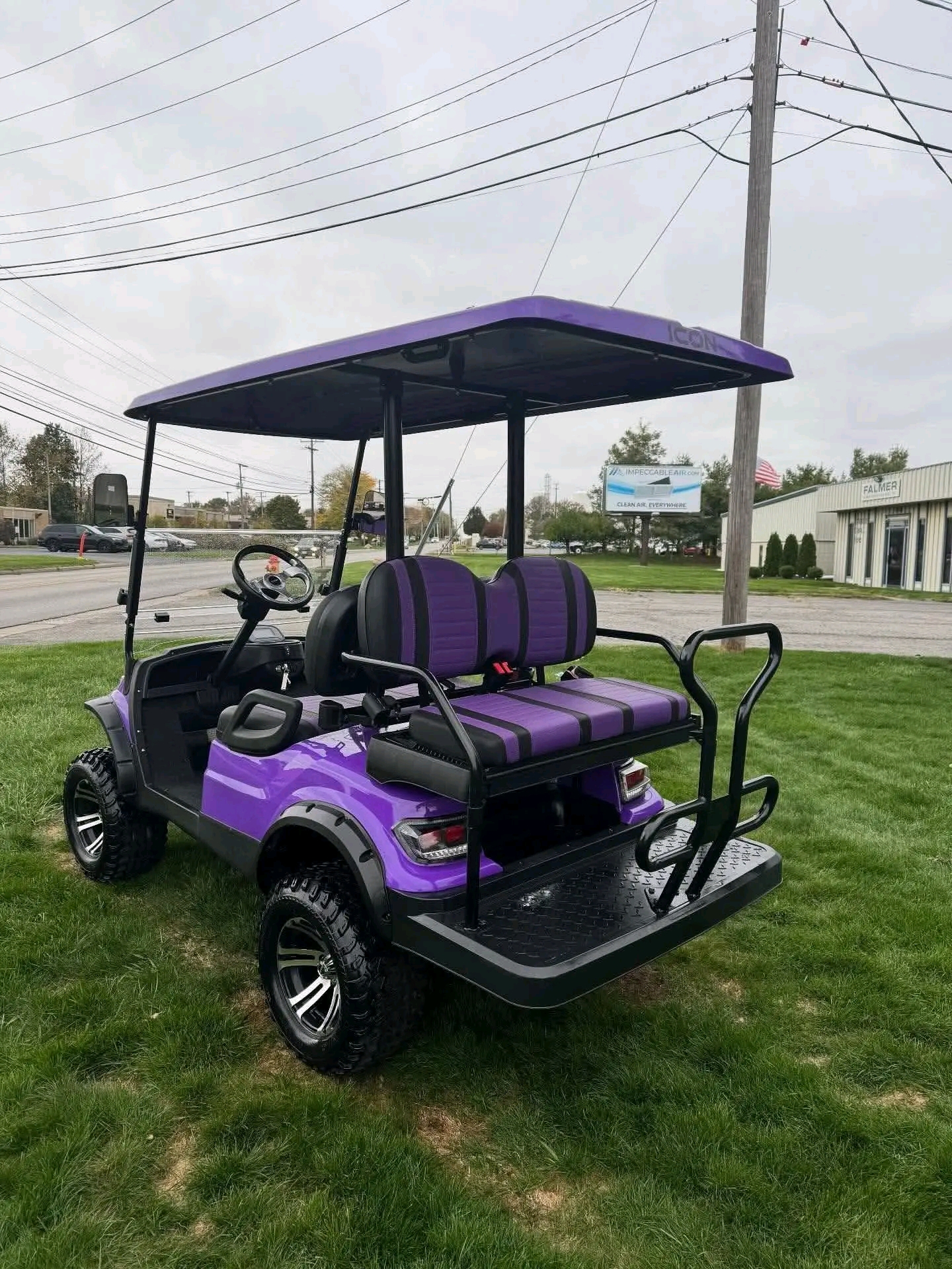 2020 lcon 140L Lithium Electric Golf Cart. Very unique OEM Purple Exterior
